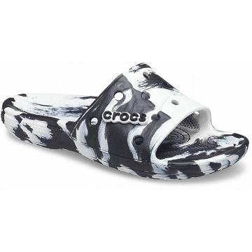 Crocs Classic Marbled Men's Slides Black | Australia 1280YXFU